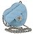 CHANEL Borsa a Spalla Matelassé con Catena in Pelle di Agnello Blu Oro CC Auth 127168SM D'oro
