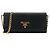 PRADA - Portafoglio Prada Vitello Move con catena in pelle granata nera Nero