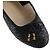 Céline CELINE - Ballerine in pelle nera Celine Triomphe con glitter (T39) Nero - vista 3