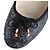 Céline CELINE - Ballerine in pelle nera Celine Triomphe con glitter (T39) Nero - vista 5
