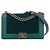 CHANEL - Borsa a spalla Chanel Boy in tweed blu anatra e pelle
