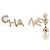 CHANEL - Boucles d'oreilles Chanel en métal doré champagne