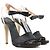 CHLOÉ - Sandali con tacco Chloé in pelle nera e bianca (T37) Nero