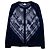 HERMÈS - Hermès Les Rubans du Cheval Cardigan aus marineblauer Seide und Kaschmir (Größe 34)