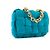 BOTTEGA VENETA - Borsa a spalla Chain Cassette in suede blu turchese - vista 2