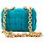 BOTTEGA VENETA - Borsa a spalla Chain Cassette in suede blu turchese - vista 3