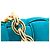 BOTTEGA VENETA - Borsa a spalla Chain Cassette in suede blu turchese - vista 4