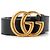 GUCCI - Cinturón Gucci GG con hebilla de cuero negro (T75)