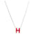 HERMÈS - Collier H Pop Hermès en métal argenté et émail orange  - vue 1
