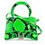 BALENCIAGA - Hourglass Mini Schultertasche aus grünem Leder mit Python-Muster