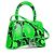 BALENCIAGA - Hourglass Mini Schultertasche aus grünem Leder mit Python-Muster - Ansicht 2