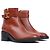 CHLOÉ - Botines Marcie con hebilla en cuero marrón (T41) Castaño
