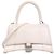 BALENCIAGA - Sac à épaule Hourglass Small en cuir blanc embossé python