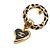 CHANEL - Orecchini a forma di cuore Chanel in metallo dorato D'oro - vista 2