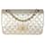 Timeless Chanel Gold Metallic Quilted Lambskin Medium Classic Double Flap Bag White gold  ref.2356075