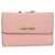 Cartera trifold de cuero L-Zip Miu Miu rosa