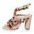 Chloé, Sandali con tacco a blocco Liz in seta con frange Marrone Multicolore - vista 2