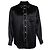Camicia in satin nero con strass Versace