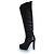 Stivali platform in pelle nera sopra il ginocchio Burberry Nero - vista 2