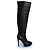 Stivali platform in pelle nera sopra il ginocchio Burberry Nero - vista 4