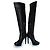 Stivali platform in pelle nera sopra il ginocchio Burberry Nero - vista 6