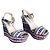 Sandali con zeppa vintage Prada – Stampa floreale – Inizio anni 2000 – EU 37 / US 6.5 Rosa Bianco Blu