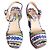 Sandali con zeppa vintage Prada – Stampa floreale – Inizio anni 2000 – EU 37 / US 6.5 Rosa Bianco Blu - vista 2