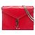 Bolso Monogram Cassandra de cuero rojo con estampado de cocodrilo de Saint Laurent Roja