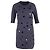 Abito mini t-shirt in cotone blu navy decorato con stelle Mulberry