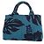 Borsa tote in tela Canapa turchese Prada Blu - vista 2