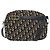 Borsa a Spalla in Tela Trotter Christian Dior Blu Navy Oro Auth 128360 D'oro