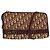 Borsa a Spalla in Tela Trotter Christian Dior Rossa Oro Auth 128717