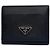 Vintage Prada Triangle Polyester leather wallet black