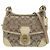 Borsa a Spalla in Tela e Pelle Coach F10567 Beige