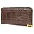 Autre Marque Cartera redonda con cremallera de cuero de cocodrilo marrón oscuro Castaño - vista 2