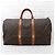 Borsa da viaggio Louis Vuitton Keepall Monogram Pelle Marrone - vista 3