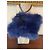 Autre Marque Clutch in pelliccia di VOLPE blu fiordaliso e pelle nuova Blu chiaro - vista 11