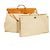 Herbag Borsa da viaggio Hermès in tela Criss Viking e pelle di mucca Hunter Beige
