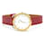Montre Hermès Arceau acier et plaqué or avec bracelet cuir rouge Doré  - vue 3
