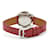 Montre Hermès Arceau acier et plaqué or avec bracelet cuir rouge Doré  - vue 4