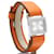 Orologio Hermès Barenia BA1.210 quadrante argento cinturino pelle arancione  - vista 3