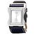 Relógio Dior Chris 47 em aço com diamantes e pulseira de couro azul Prata
