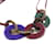 Hermès Karamba necklace buffalo horn rings blue burgundy green Multiple colors  - view 2