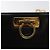 Borsa a Spalla Gancini Chain in Pelle Nera Oro Auth 128664 di Salvatore Ferragamo - vista 17