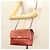 CHANEL Choco Bar Schultertasche aus Lammleder Rot Silber CC Auth BA3678 - Ansicht 28