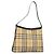 Burberry Borsa a spalla Nova Check in PVC Beige Argento Auth BA3813