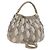 Borsa a Spalla Miu Miu in Pelle 2way Grigia Oro Auth yk18463 Marrone D'oro