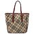 Burberry Nova Check blaue Label Tragetasche aus Canvas Beige Silber Authentisch BA3843 - Ansicht 2