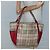 Burberry Borsa Tote Nova Check in PVC beige, oro e rosso Auth 128403 D'oro - vista 20