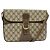 Gucci Sac à bandoulière GG Supreme en PVC beige et or Auth th6212 Doré
